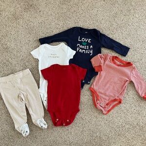 🌟 3 for $12 • baby One Piece Set - Red, Navy, White, and Striped